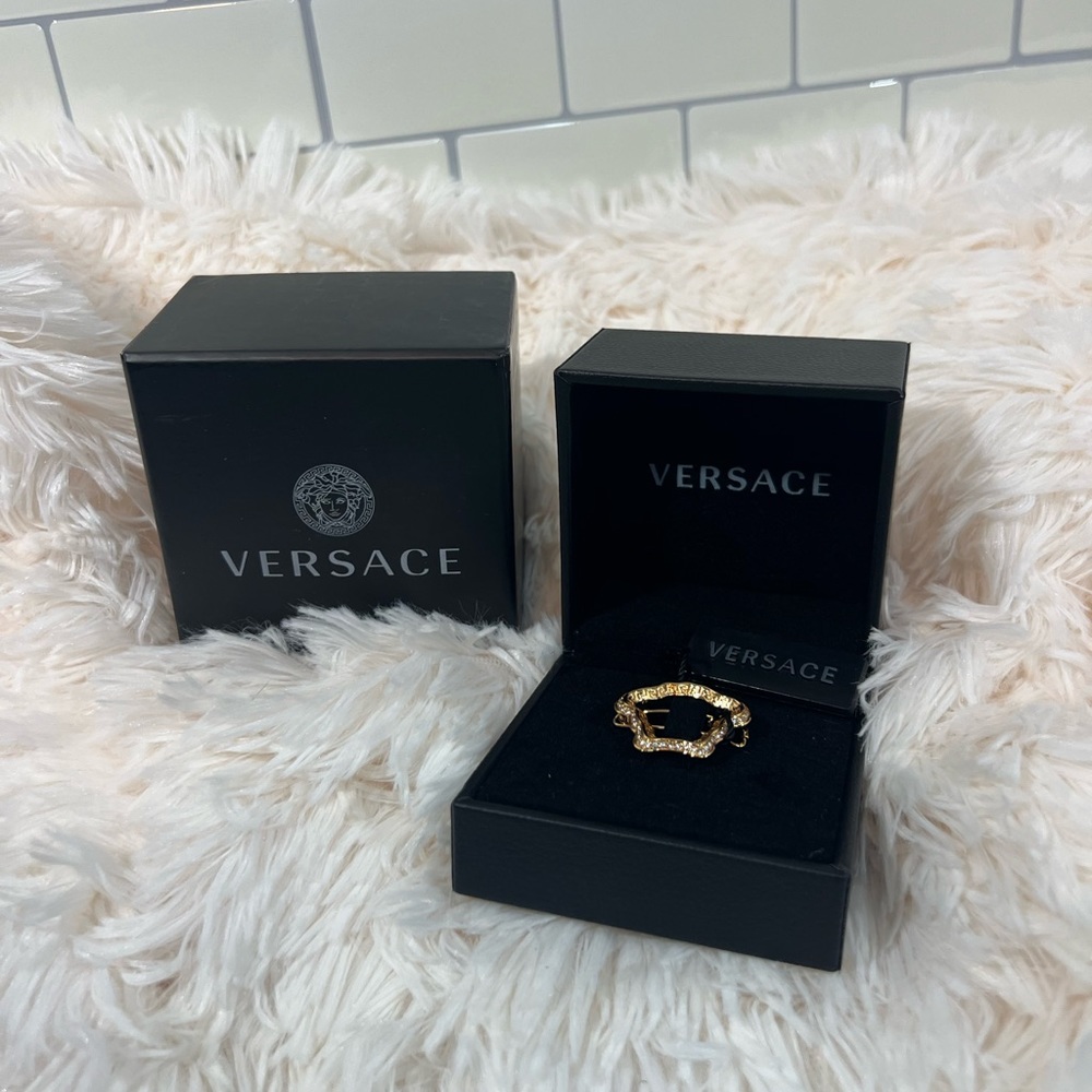 Versace Medusa Shape Embellished Hair Pin